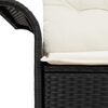 vidaXL Garden Sofa with Cushion Black 141 x 62 x 69cm Poly Rattan