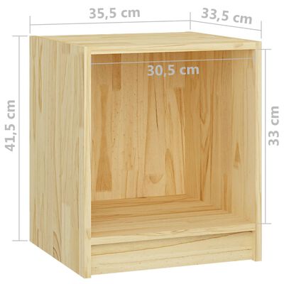 vidaXL Bedside Cabinet 35.5x33.5x41.5 cm Solid Pinewood