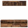 vidaXL TV Wall Units with LED with LED 5 pcs Old Wood 80 x 30 x 40 cm