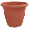 vidaXL Round Flower Pot 6 pcs Brick Red &Oslash; 22 x 18 cm Plastic