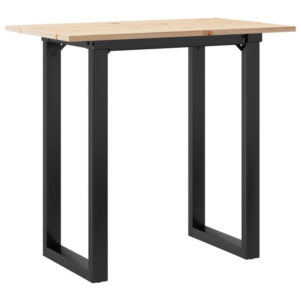 vidaXL Dining Table O-Frame 80x50x75.5 cm Solid Wood Pine and Steel