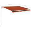 vidaXL Manual Retractable Awning with Posts 3x2.5 m Orange and Brown