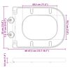 vidaXL Toilet Seat Black 47.5 x 35 x 3.6 cm Duroplast