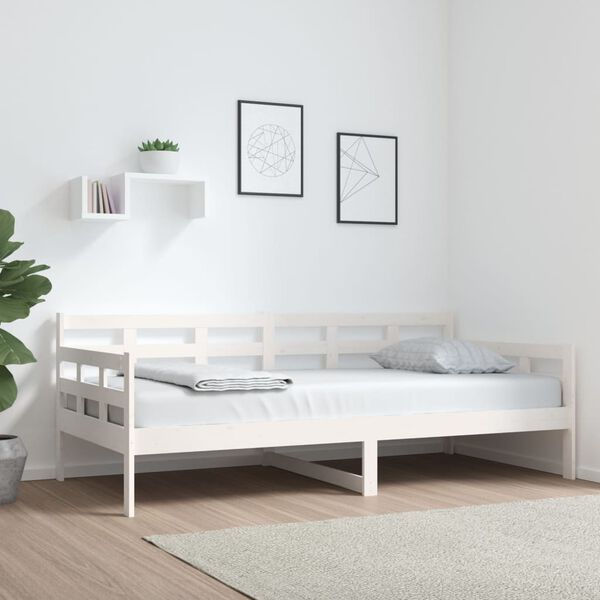 vidaXL Day Bed without Mattress White Solid Wood Pine 90x190 cm Single