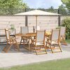 vidaXL 9 Piece Garden Dining Set Solid Wood Acacia and Textilene