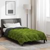 vidaXL Winter Duvet Green and Anthracite 200 x 135 cm Microfiber