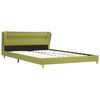 vidaXL Bed Frame with LED without Mattress Green Fabric 135x190 cm Double