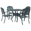 vidaXL Garden Table Set 5 pcs Green Cast Aluminium
