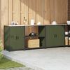 vidaXL Kitchen Storage Set with Shelf Other 3 pcs Olive Green Steel