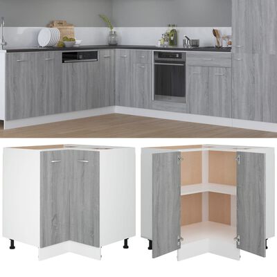 vidaXL Kitchen Cabinet Grey Sonoma 75,5x75,5x80,5 cm Engineered Wood