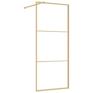 vidaXL Walk-in Shower Wall Gold 80 x 195 cm Glass and Aluminium