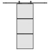 vidaXL Sliding Door with Hardware Set Black 76x205 cm Tempered Glass