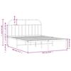 vidaXL Metal Bed Frame without Mattress with Headboard White 135x190cm