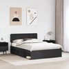 vidaXL Bed Frame with Headboard Black 150 x 200 cm Solid Pine Wood