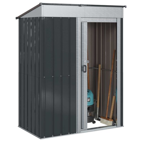 vidaXL Garden Sheds Anthracite 137 x 81 x 180 cm Metal