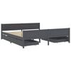 vidaXL Bed Frame without Mattress Dark Grey Solid Wood Pine 180x200 cm Super King (322129+2x321990)