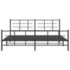 vidaXL Metal Bed Frame without Mattress with Footboard Black 200x200cm