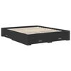 vidaXL Bed Frame with Headboard Black 160 x 200 cm Engineered Wood