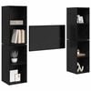 vidaXL TV Cabinet Set 4 pcs Black Oak 37 x 37 x 72 cm Engineered Wood