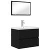 vidaXL Bathroom Furniture Set 3 pcs Black Oak Engineered Wood