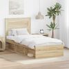 vidaXL Bed Frame with Headboard Sonoma Oak 90 x 200 cm Solid Pine Wood