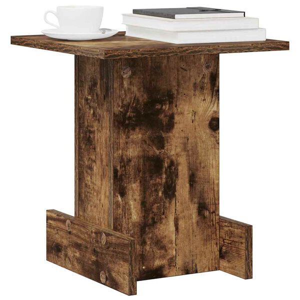 vidaXL End Table Smoked Oak 35.5 x 35 x 40 cm Engineered Wood