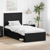 vidaXL Bed Frame with Headboard Black 90 x 200 cm Solid Pine Wood