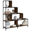 vidaXL Bookcase 4-Stair Smoked Oak 139x33.5x149 cm Engineered Wood