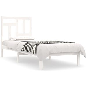 vidaXL Bed Frame without Mattress White 90x190 cm Single Solid Wood Pine