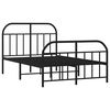 vidaXL Metal Bed Frame without Mattress with Footboard Black 120x200cm