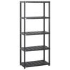 vidaXL Storage Shelf 5-Tier Black 213x38x170 cm Plastic