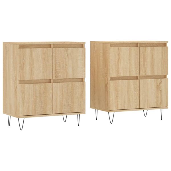 vidaXL Sideboards 2 pcs Sonoma Oak Engineered Wood