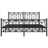 vidaXL Metal Bed Frame without Mattress with Footboard Black 160x200cm