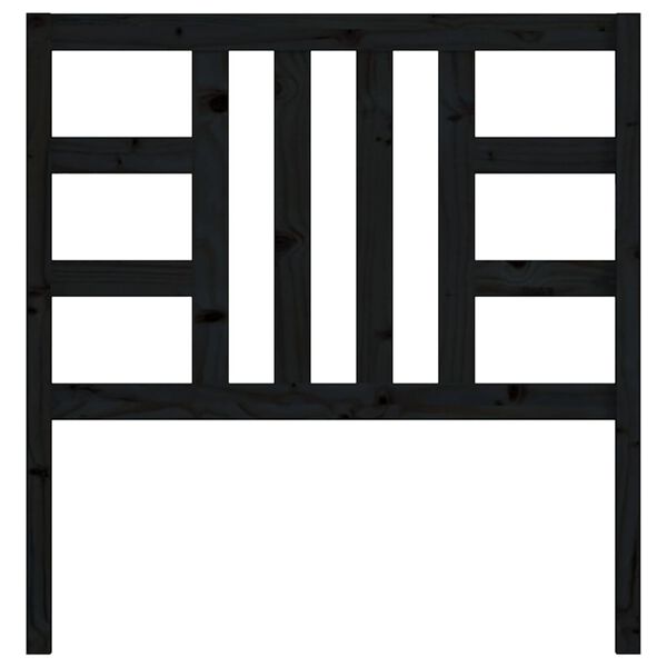 vidaXL Bed Headboard Black 96x4x100 cm Solid Wood Pine