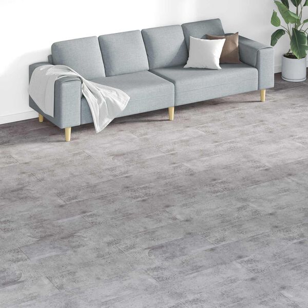 vidaXL Flooring Planks 18 pcs Cement Brown 5.26 m&sup2; PVC