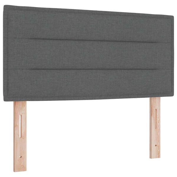 vidaXL LED Headboard with LED Strip Lights Dark grey 80 cm Fabric