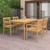 vidaXL 5 Piece Garden Dining Set Solid Teak Wood