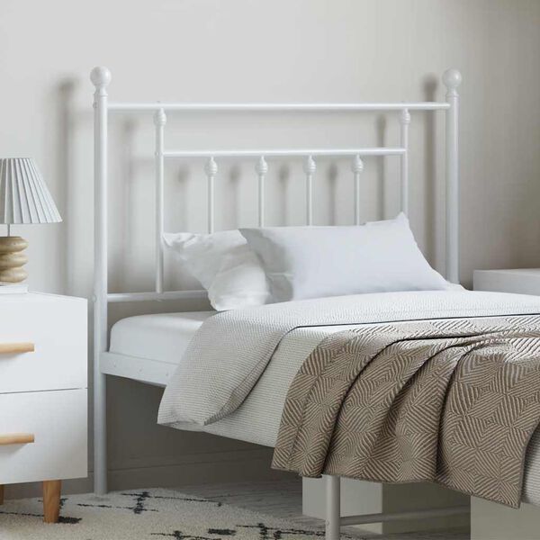 vidaXL Metal Headboard White 100 cm