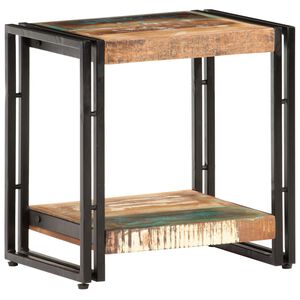 vidaXL Side Table | Mixed wood colors | Reclaimed Wood, Iron | Side Table
