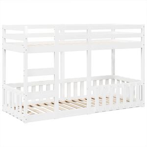 vidaXL Bunk Bed White 75x190 cm Solid Wood Pine