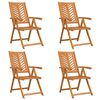 vidaXL Garden Chair 4 pcs Brown Solid Acacia Wood