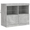 vidaXL Sideboard with LED Lights Concrete Grey 202x37x67 cm