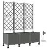 vidaXL Garden Planter with Irrigation&Wheels 3 pcs Light Grey PP