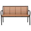 vidaXL Garden Bench Black and Brown 116 cm Steel and WPC