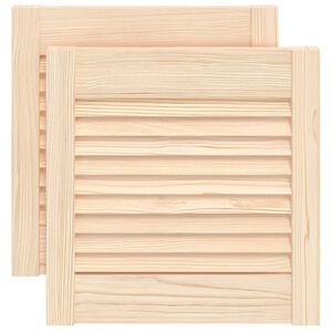 vidaXL Louvred doors 2 pcs Natural 39.5 x 39.4 cm Solid Pine Wood