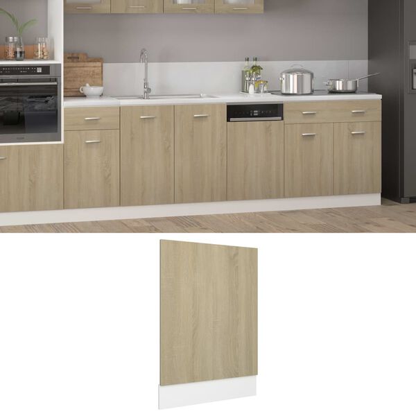 vidaXL Dishwasher Panel Sonoma Oak 45x3x67 cm Engineered Wood