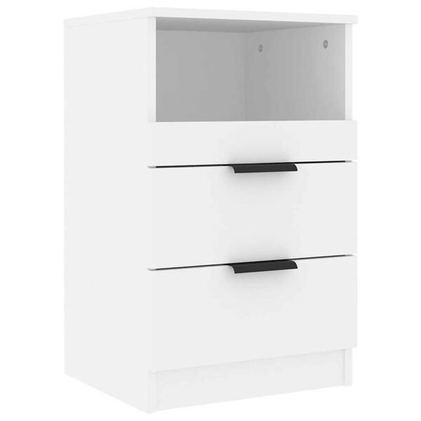 vidaXL Bedside Cabinet White Engineered Wood