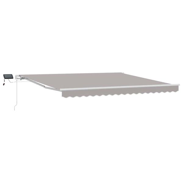 vidaXL Retractable Awning with Manual Light grey 400 x 350 cm Fabric