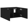 vidaXL TV Wall Cabinet with LED Lights Black 60x35x31 cm