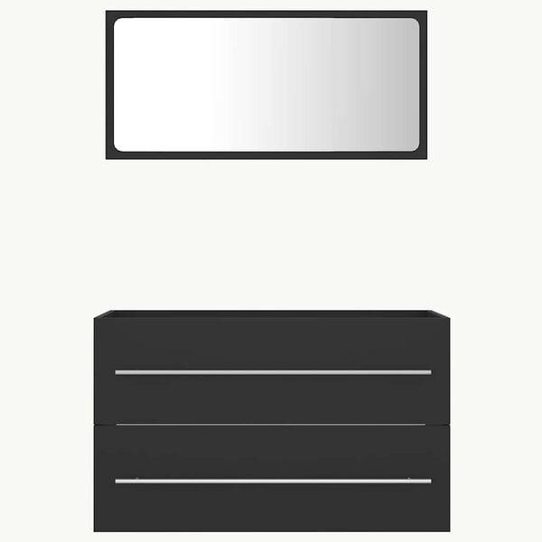 vidaXL 2 Piece Bathroom Furniture Set Grey Engineered Wood